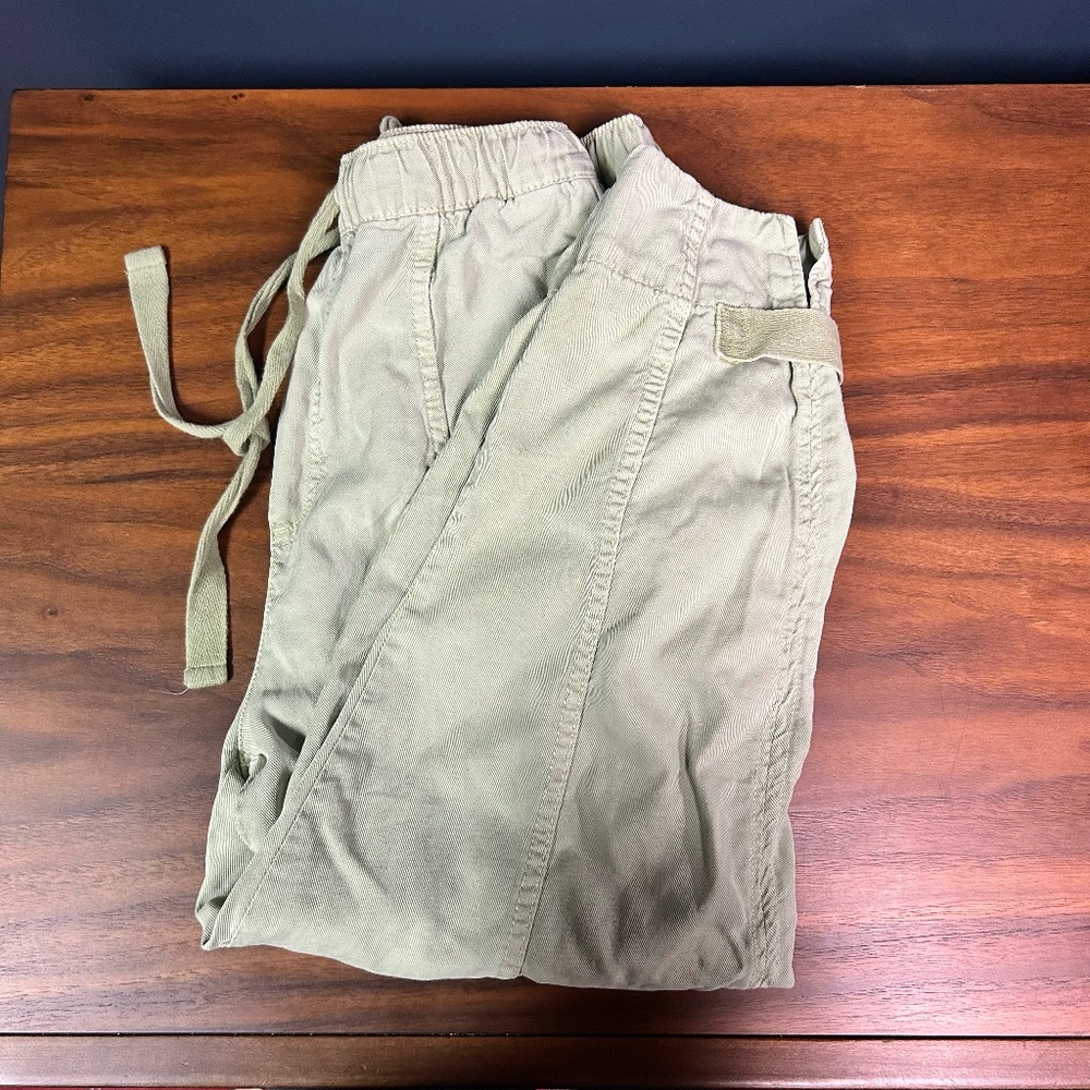 Zara Women's Sage Green Slouchy Drawstring Pants | Size XS
